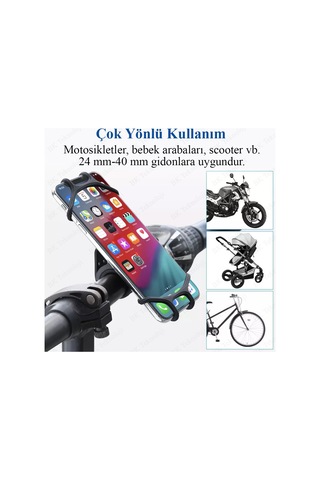 Motosiklet Bisiklet Telefon Tutucu - Siyah