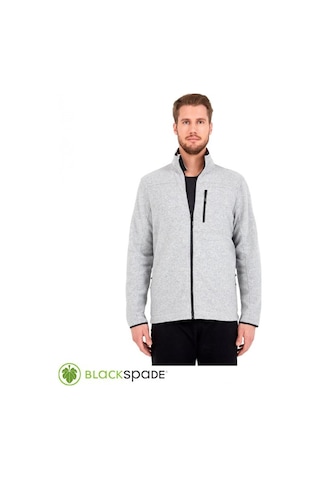 BLACKSPADE Önden Fermuarlı Polar Mont Gri XXL