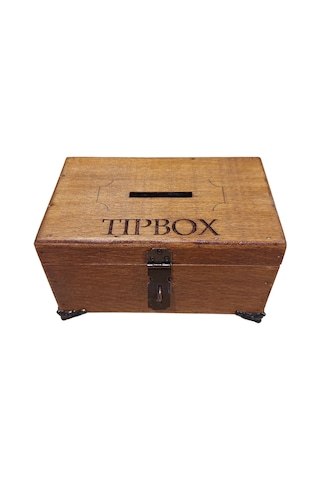 Mini Ahşap Bahşiş Kutusu Tip Box 15x10x10 Cm Kahverengi