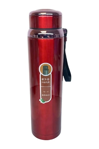 1lt Çelik Termos Kırmızı Kırmızı