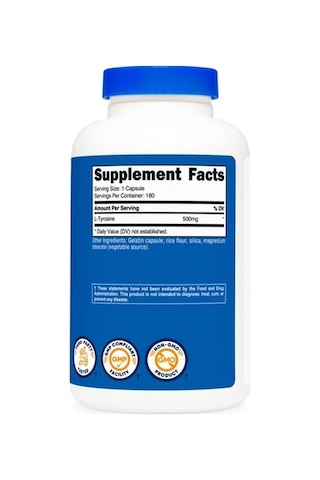 Nutricost L-tyrosine 500 Mg 180 Kapsül - L-tirozin Amino Asit