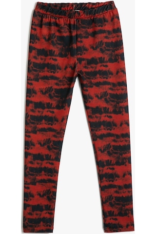 Koton Tayt Beli Lastikli Soyut Desenli Bordo Desenli 4wkg40304ak 4WKG40304AK4D6 Bordo