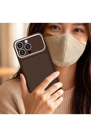 İphone 14 Pro Max Uyumlu Kılıf M-safe Şarj Özellikli Zore Paris Nexel Sert Pc Kapak Gold