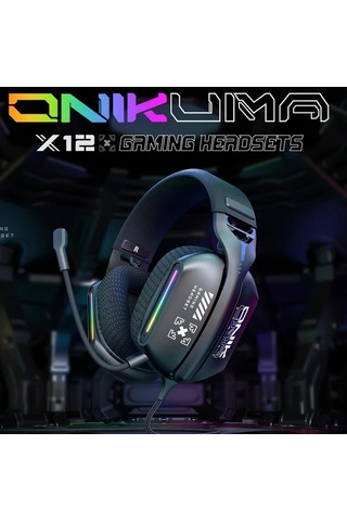 Xuweiwei Onıkuma X12 Kablolu Siyah Oyun Kulakligi 360 Ses Gurultu Onleyici Mikrofon Dayanikli Tasarim Pc Icin