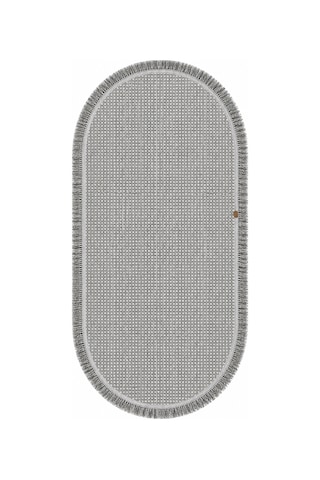 Vega 1451 Krem Oval Modern Hav Toz Tutmayan Koridor Salon Yatak Odası Oturma Odası Banyo Halısı Gri