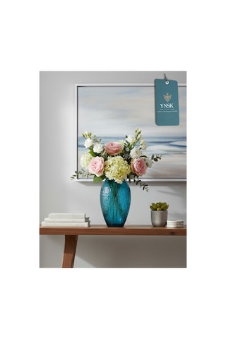 Chacha Home Luxury Vena İthal Cam Vazo 24 Cm Turkuaz