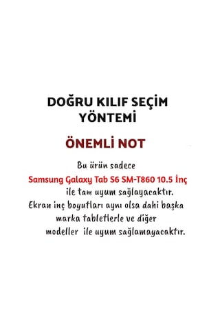 Samsung Galaxy Tab S6 Sm-t860 10.5 Inç Kılıf + Kalem Arka Kapak