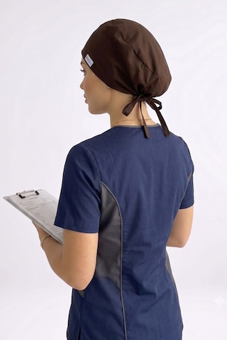 Unisex Düz Koyu Kahverengi Cerrahi Bone Doktor Hemşire Ameliyat Saç Bonesi