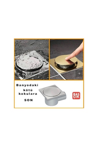 Mesa 12x12 Plastik Paslanmaz Izgaralı Basçık Yer Sifonu Altın