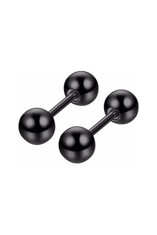 Tezzgelsin Unisex Hipoalerjenik Gothic Punk Paslanmaz Çelik Küpe Siyah