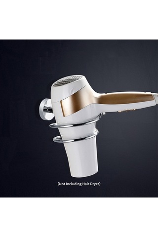 Novahub Duvara Monte Saç Kurutma Makinesi Tutucu, Krom Paslanmaz Çelik Askı Rafı Çok Renkli