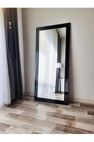 Dfn Wood Mdf Dikdörtgen Siyah Duvar Salon Boy Aynası 150x60 Cm Çok Renkli