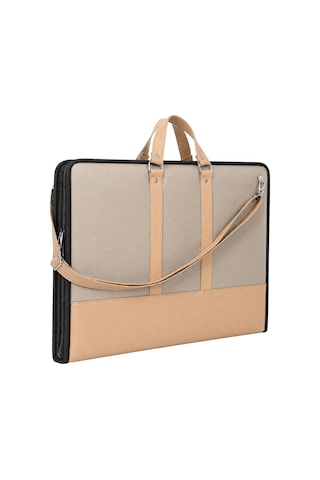 Lexroo 40x55 Cm Suni Deri Profesyonel Resim Proje Çantası Camel-bej