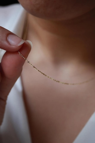 Diamine 14 Ayar Altın Kalın Aynalı Forse Zincir Kolye