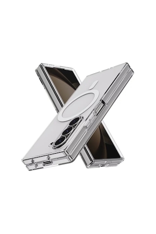Samsung Uyumlu Galaxy Z Fold 6 Kılıf Kamera Korumalı M-safe Sert Pc Zore Porto Kapak Seffaf