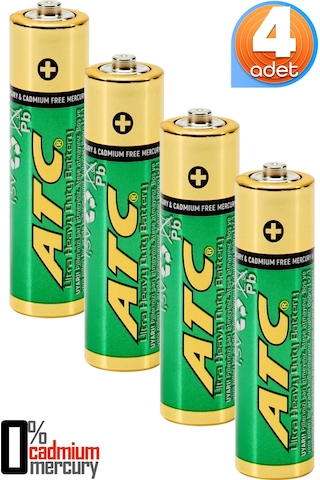 Atc 4lü Aaa Heavy Duty R03 İnce Kalem Pil Kumanda Pili Çinko Karbon Pil Zn-c 1.5v