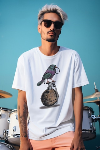 Stil X Yeni Sezon Oversıze Erkek T-shırt, Sizi Anlatan Tasarımlar Beyaz