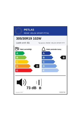Petlas 305/30 R19 102W XL Velox SPort Pt741 Yaz Lastiği 2026