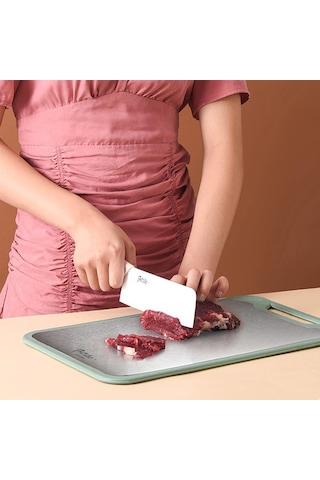 Kesme Tahtası, 1 Adet, Çift Taraflı Paslanmaz Çelik Plastik Çok İşlevli Kesme Tahtası Sebze Ve Et İçin 35 22cm