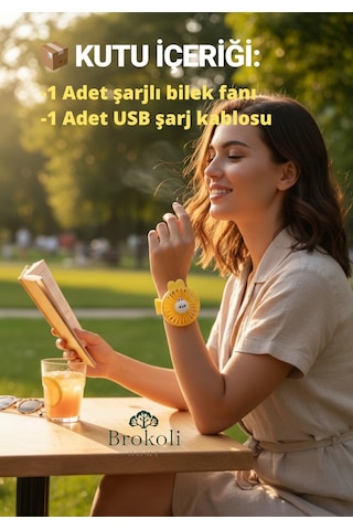 Avec Şarjli Bilek Fanı Soğutucu Vantilatör Usb 3 Kademeli Taşınabilir Vantilatör Fan Mini Fan Sarı