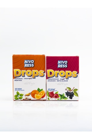 Nivoress Drops Karamürver Nane Ahududu Beta Glukan - Portakal Propolis Menthol 24 Adet
