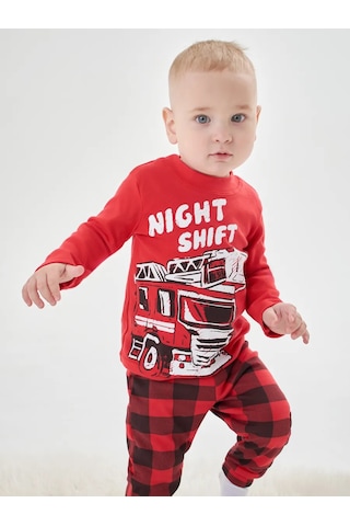 Mami-kids Uzun Kollu Yenidoğan Bebek Pijaması 351301709 Kırmızı