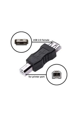 Sones Yazıcı İçin Usb 2.0 A Dişi - B Erkek Adaptör Konnektörü Af - Bm Dönüştürücü Siyah