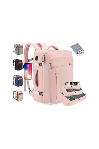 Ebitda Buyuk Kapasite Su Geçirmez Pembe Bilgisayar İş Seyahat Sırt Çantası Pembe