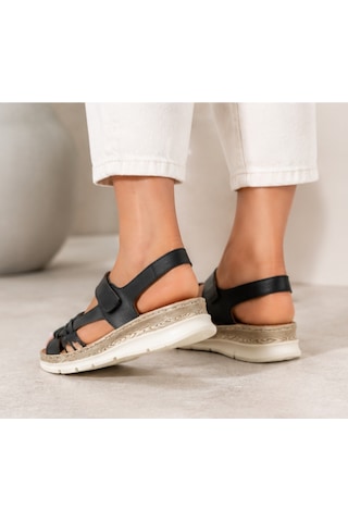 N Napa Shoe Np.2642.siyah.deri Sandalet
