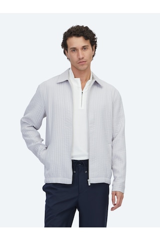 Kip Gri Regular Fit Dokuma Overshirt