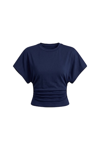 Genius Store Kadın Yarasa Kollu Bluz Pamuklu 2 Li Bluz Yarasakol-2 Lacivert-bordo