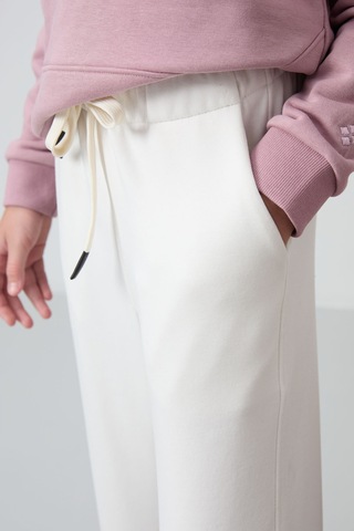 Tommy Life Ekru Pamuklu İçi Tüylü Yumuşak Dokulu Standart Fit Nakışlı Kız Çocuk Eşofman Alt - 75158 Ekru