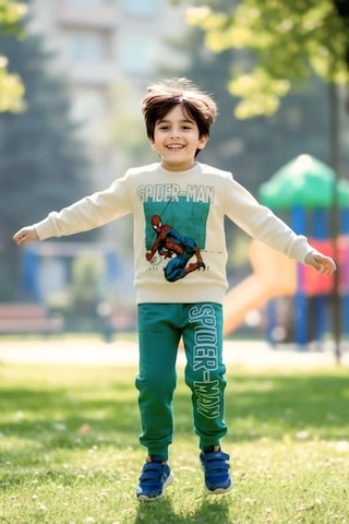 Örümcek Adam Yeşil Renk Erkek Çocuk Eşofman Takım Yeşil