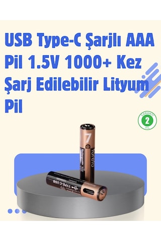 Bfs Usb Type-c Şarjlı Aaa Lityum Pil 1.5v Sabit Voltaj, 1000+ Şarj Döngüsü İle Uzun Ömür