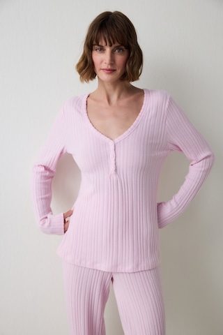 Penti Açık Pembe Cozy Time V Yaka Uzun Kollu Termal Etkili Pijama Takımı