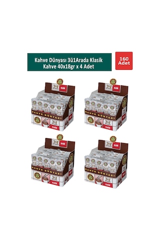 Kahve Dünyası 3ü1 Arada Klasik Kahve 4'lü 40 x 18 G