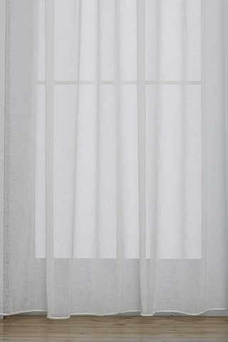 Gauze Fabric Design Folded Keten Plus Ekru Tül Perde 200 X 250 - Seyrek Pile 1 X 2 Çok Renkli