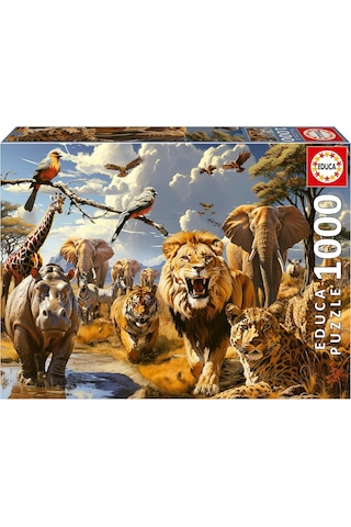 Educa 1000 Vahşi Hayvanlar Puzzle - 1000 Parça - 19920 - Wild Animals