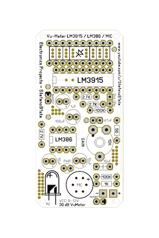 Led Vu-Metre Mikrofonlu Vu-Meter Devresi Lm3915 - Lm386