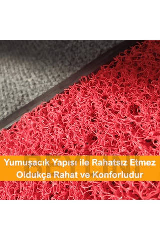 Dezenfektan Hijyen Paspası Dış Kapı Ofis Apartman Halısı Kırmızı
