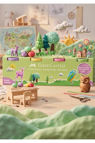 Faber-Castell Pastel Renkler 4X100gr Oyun Hamuru