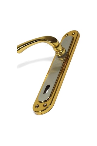 Çelikel Aynalı Kapı Kolu Yale Tipi Altın Metal Oda Kapı Kolu 1410 Kapı Kolu Metal