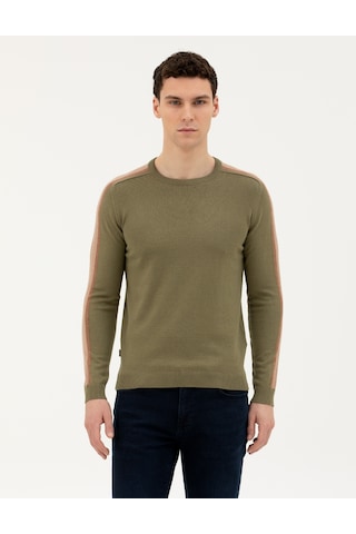 Pierre Cardin Erkek Haki Triko Kazak 50281821-vr027 Haki
