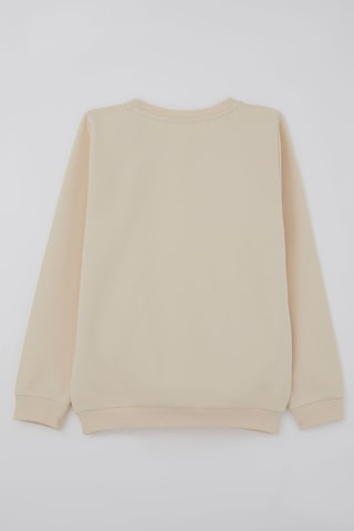 Breeze Kız Çocuk Sweatshirt Triko Papatya Aplikeli 4-8 Yaş , Krem