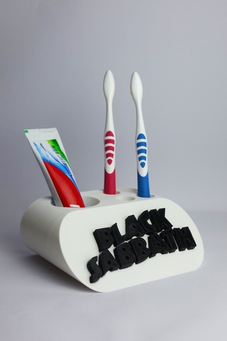 Black Sabbath - Dekoratif Diş Fırçalık Beyaz