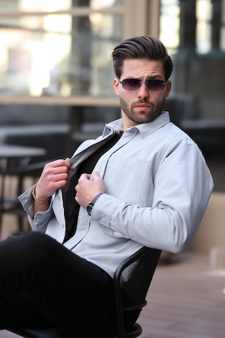 Madmext İndigo İçi Polarlı Erkek Gömlek E6759 İndigo