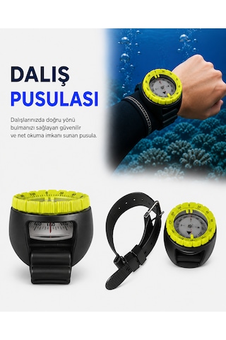 Dalış Pusulası Compass Sarı - Siyah