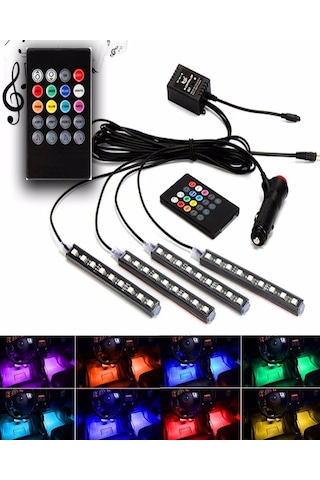 Eraks Car Accesorıes Araç İçi Ayak Altı Led Sese Duyarlı 9 Led