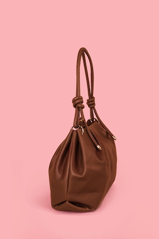 Westbag Kadın Dokulu Büzgülü Premium El Ve Omuz Çantası Taba