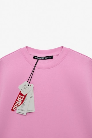 Ethıquet VELA Kadın Esnek Kumaşlı Bisiklet Yaka Oversize Fit Pembe T-Shirt